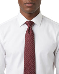 Armani Collezioni Mens Burgundy Geometric Silk Neck Tie