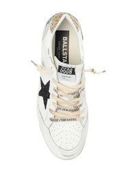 Golden Goose Women Ball Star Nappa Leather Sneakers With Glittered Star And Heel Tab
