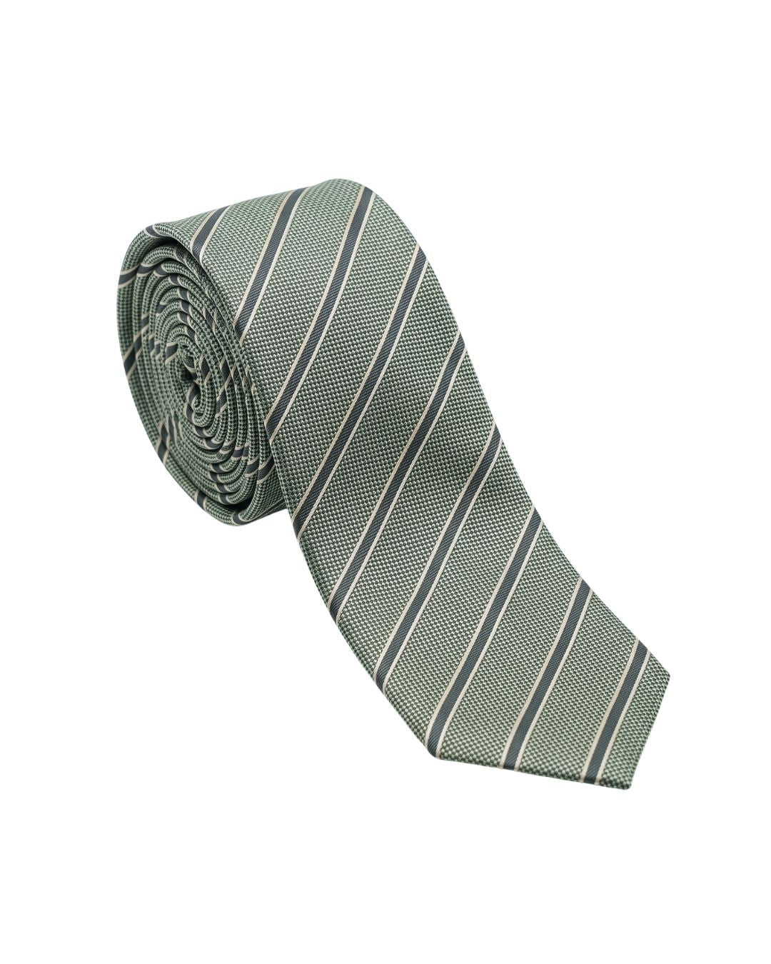 ARMANI COLLEZIONI Armani Collezioni Mens Sage Green / Navy Diagonal Stripe Neck Tie