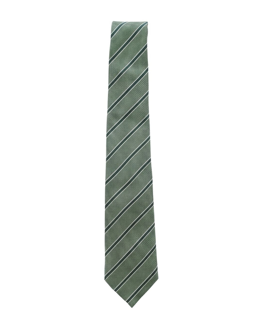 ARMANI COLLEZIONI Armani Collezioni Mens Sage Green / Navy Diagonal Stripe Neck Tie