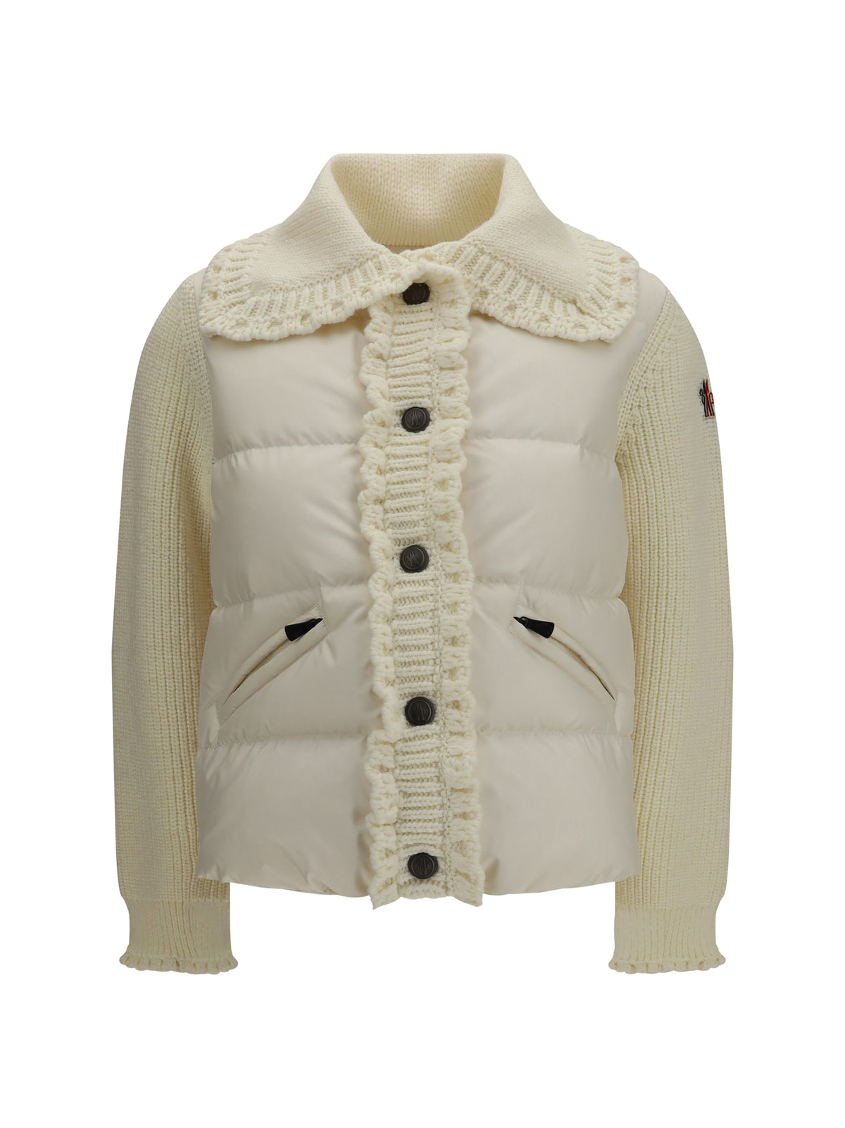 MONCLER GRENOBLE Moncler Grenoble Women Padded Wool-Blend Cardigan With Check Quilting