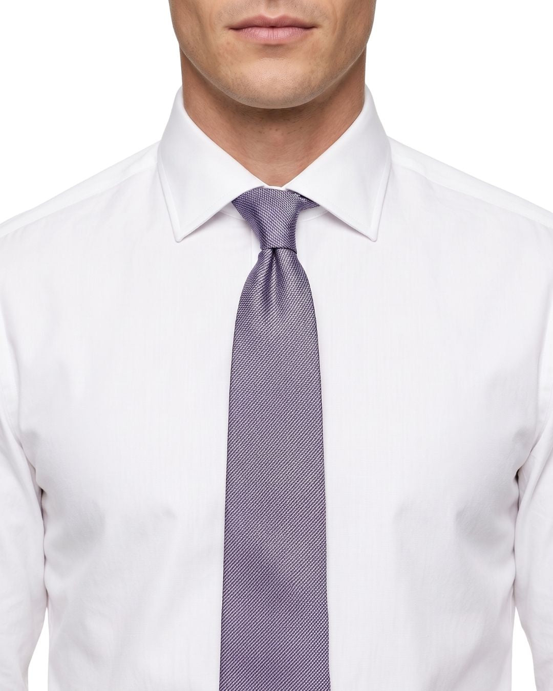 ARMANI COLLEZIONI Armani Collezioni Mens Lavender Tonal Textured Neck Tie