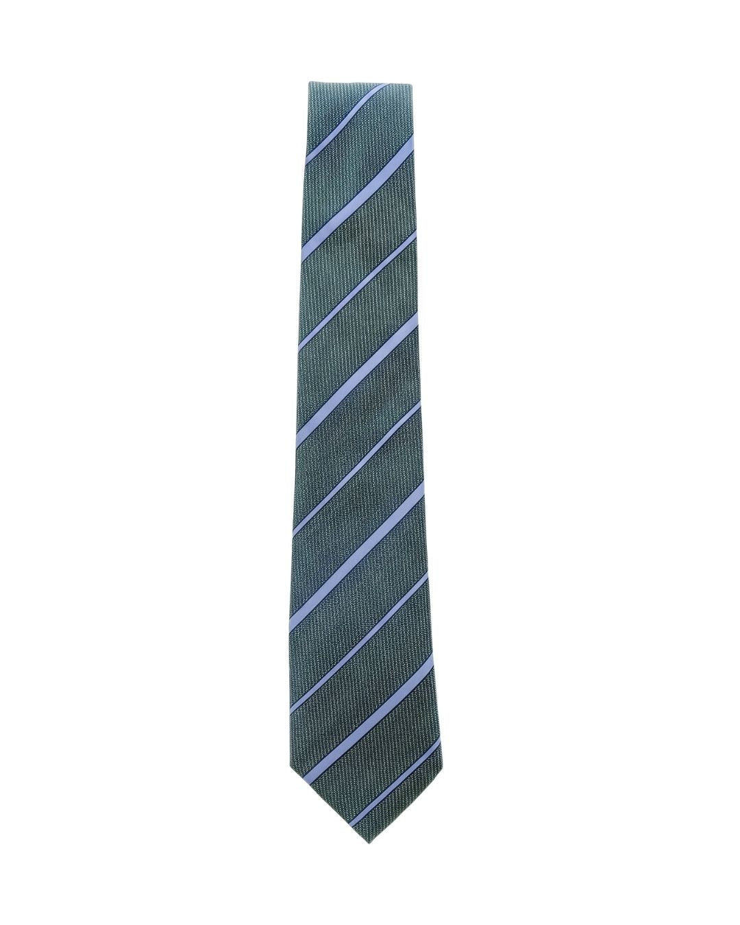 ARMANI COLLEZIONI Armani Collezioni Mens Green / Blue Diagonal Stripe Silk Neck Tie