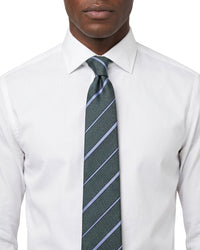 ARMANI COLLEZIONI Armani Collezioni Mens Green / Blue Diagonal Stripe Silk Neck Tie