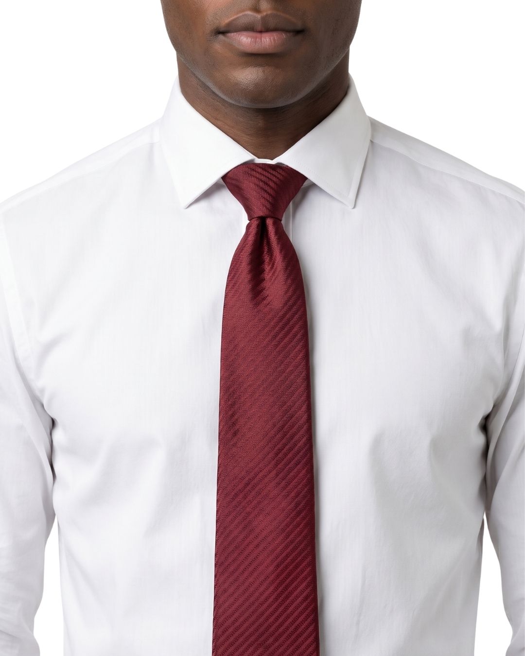 ARMANI COLLEZIONI Armani Collezioni Mens Red Tonal Textured Silk Neck Tie