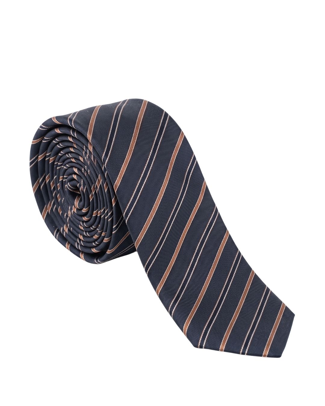ARMANI COLLEZIONI Armani Collezioni Mens Navy Blue / Tan Diagonal Stripe Neck Tie