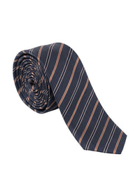 ARMANI COLLEZIONI Armani Collezioni Mens Navy Blue / Tan Diagonal Stripe Neck Tie
