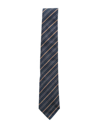 ARMANI COLLEZIONI Armani Collezioni Mens Navy Blue / Tan Diagonal Stripe Neck Tie