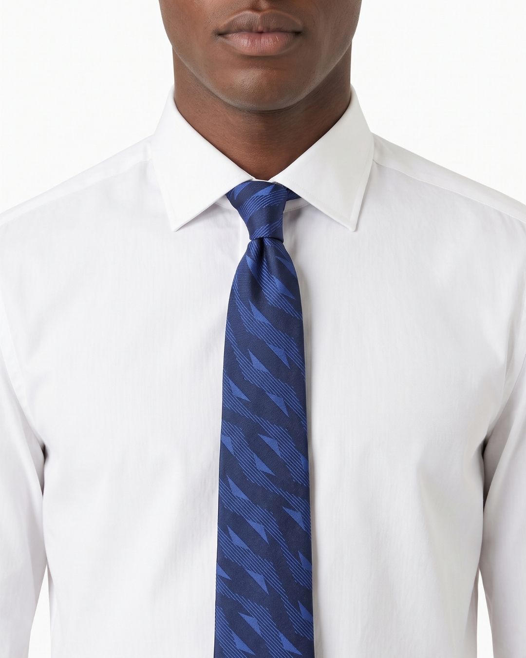 ARMANI COLLEZIONI Armani Collezione Mens Blue / Navy Abstract Geometric Neck Tie