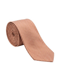 ARMANI COLLEZIONI Armani Collezione Mens Rust Orange / Cream Fine Diagonal Stripe Neck Tie