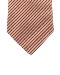 ARMANI COLLEZIONI Armani Collezione Mens Rust Orange / Cream Fine Diagonal Stripe Neck Tie