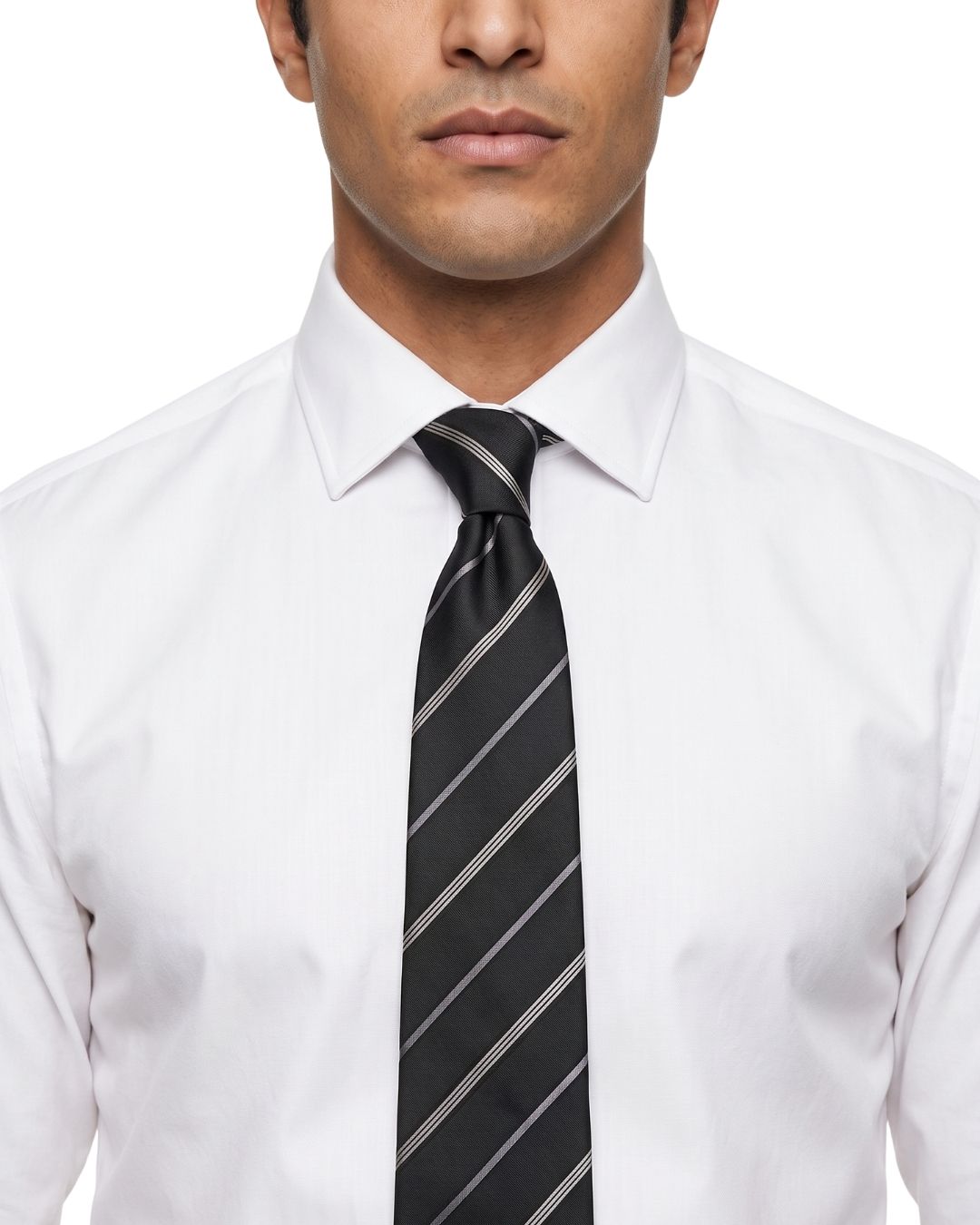 ARMANI COLLEZIONI Armani Collezioni Mens Navy / Gray Diagonal Stripe Silk Neck Tie