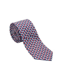 ARMANI COLLEZIONI Armani Collezione Mens Navy Blue / Red / White Multicolor Geometric Neck Tie