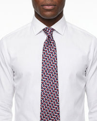 ARMANI COLLEZIONI Armani Collezione Mens Navy Blue / Red / White Multicolor Geometric Neck Tie