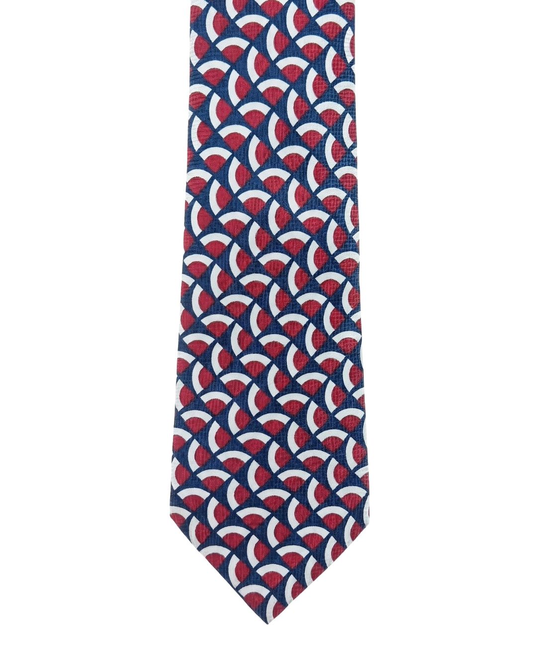 ARMANI COLLEZIONI Armani Collezione Mens Navy Blue / Red / White Multicolor Geometric Neck Tie