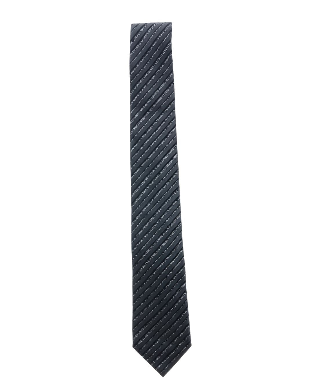ARMANI COLLEZIONI Armani Collezione Mens Charcoal Gray / Black Tonal Diagonal Stripe Neck Tie
