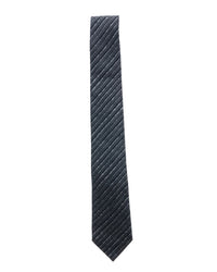 ARMANI COLLEZIONI Armani Collezione Mens Charcoal Gray / Black Tonal Diagonal Stripe Neck Tie