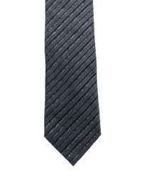 ARMANI COLLEZIONI Armani Collezione Mens Charcoal Gray / Black Tonal Diagonal Stripe Neck Tie