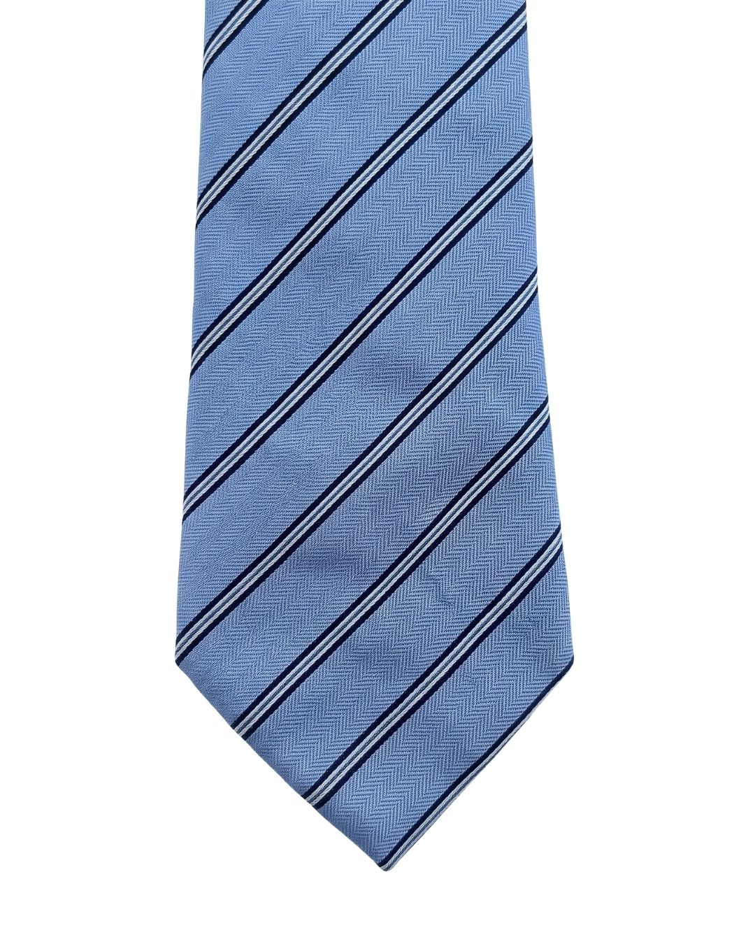 ARMANI COLLEZIONI Armani Collezione Mens Light Blue / Navy Diagonal Stripe Neck Tie