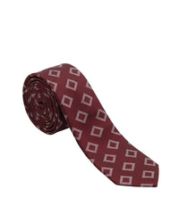 ARMANI COLLEZIONI Armani Collezioni Mens Burgundy / Pink Diamond Geometric Neck Tie