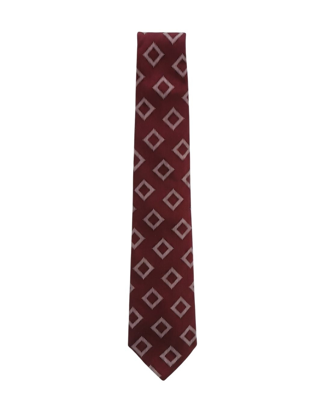 ARMANI COLLEZIONI Armani Collezioni Mens Burgundy / Pink Diamond Geometric Neck Tie