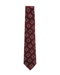 ARMANI COLLEZIONI Armani Collezioni Mens Burgundy / Pink Diamond Geometric Neck Tie