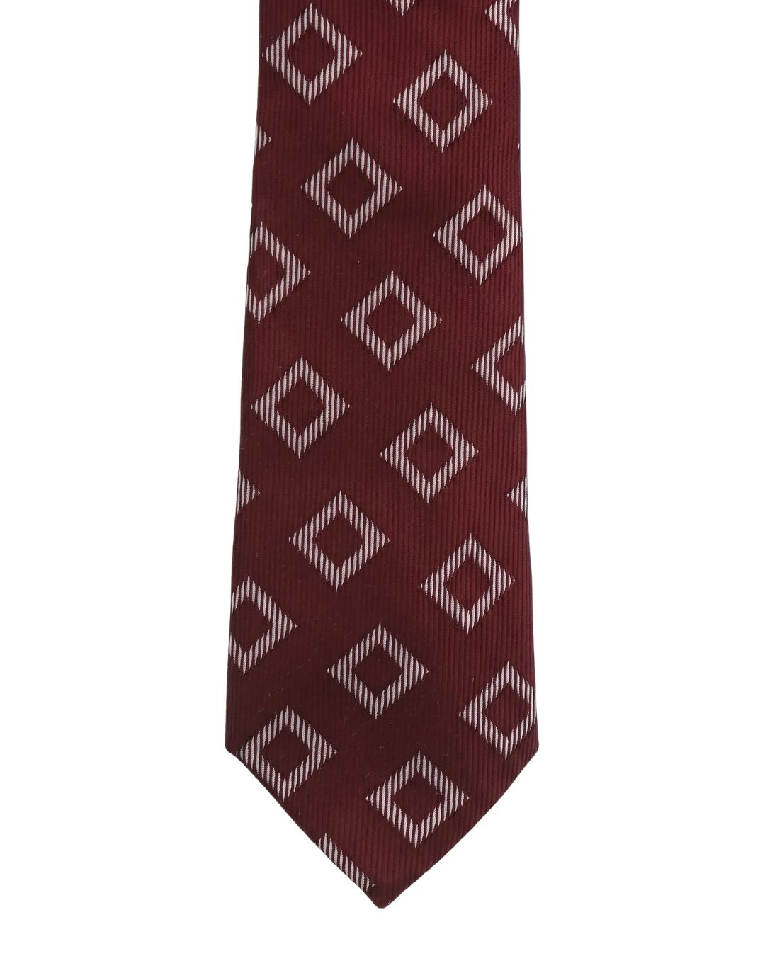 ARMANI COLLEZIONI Armani Collezioni Mens Burgundy / Pink Diamond Geometric Neck Tie