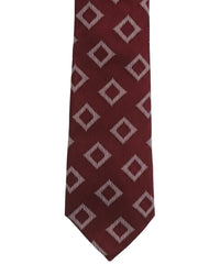 ARMANI COLLEZIONI Armani Collezioni Mens Burgundy / Pink Diamond Geometric Neck Tie