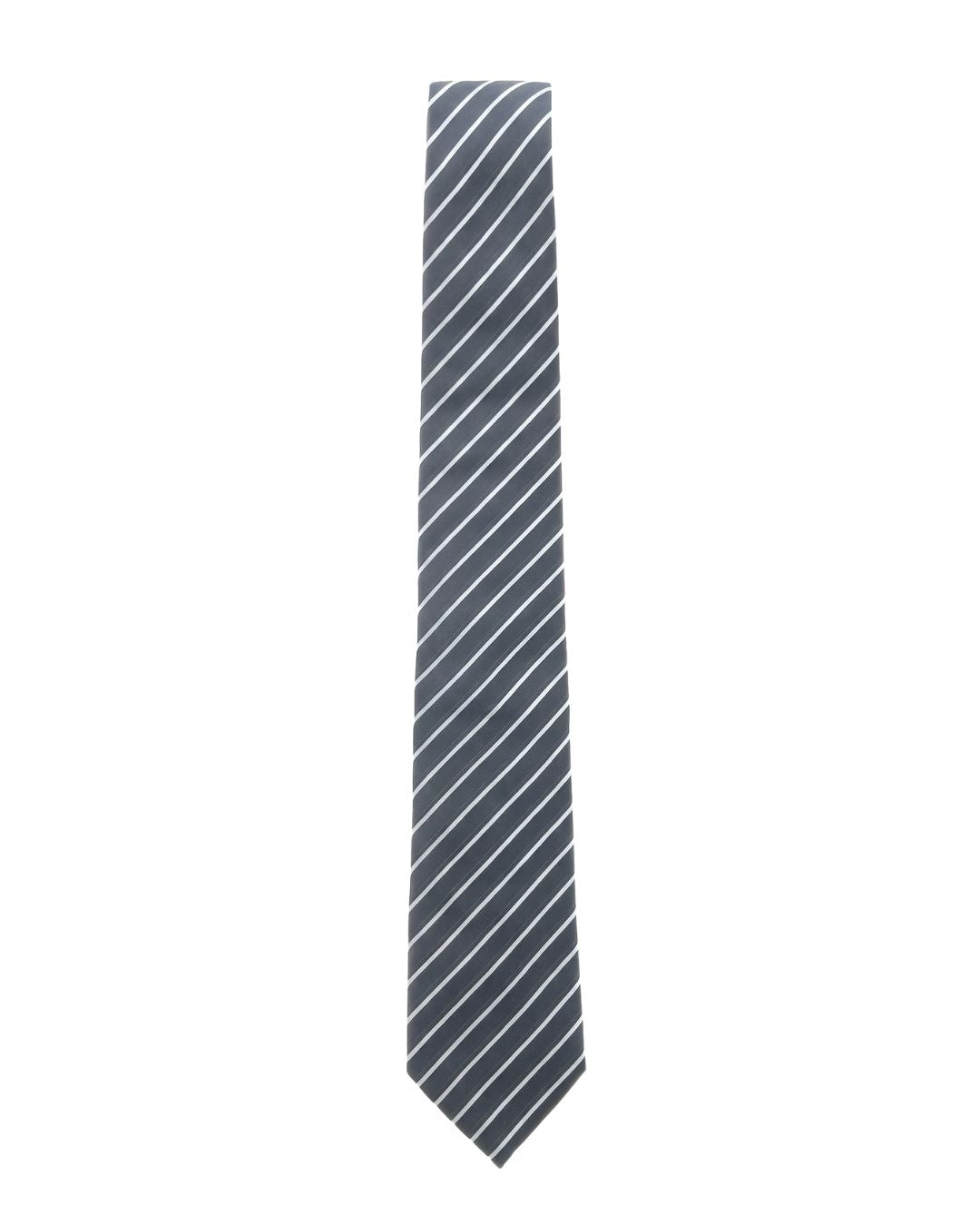 ARMANI COLLEZIONI Armani Collezione Mens Gray / White Diagonal Stripe Neck Tie
