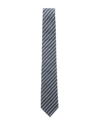 ARMANI COLLEZIONI Armani Collezione Mens Gray / White Diagonal Stripe Neck Tie