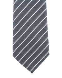 ARMANI COLLEZIONI Armani Collezione Mens Gray / White Diagonal Stripe Neck Tie