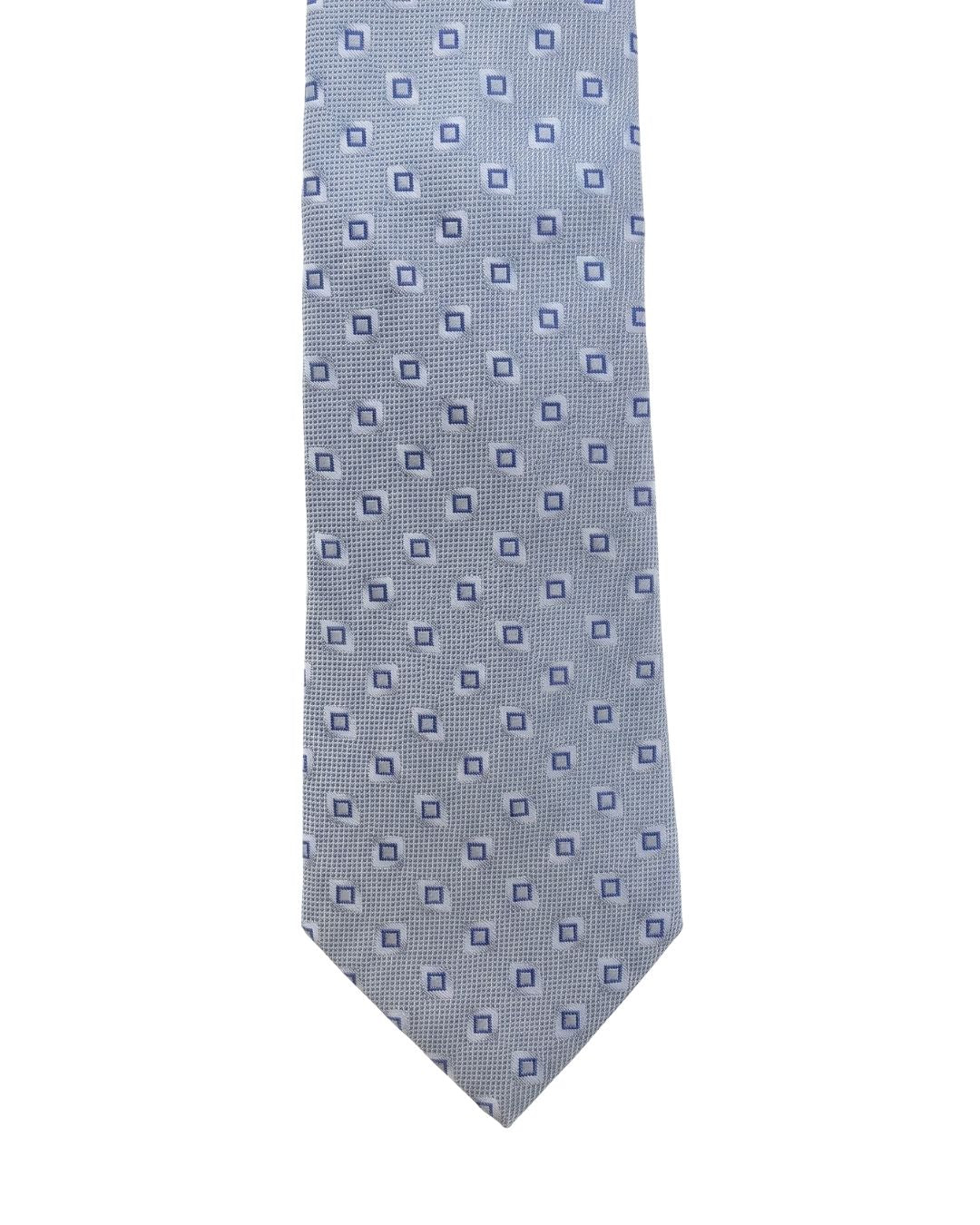 ARMANI COLLEZIONI Armani Collezione Mens Light Blue / Gray Micro Square Neck Tie