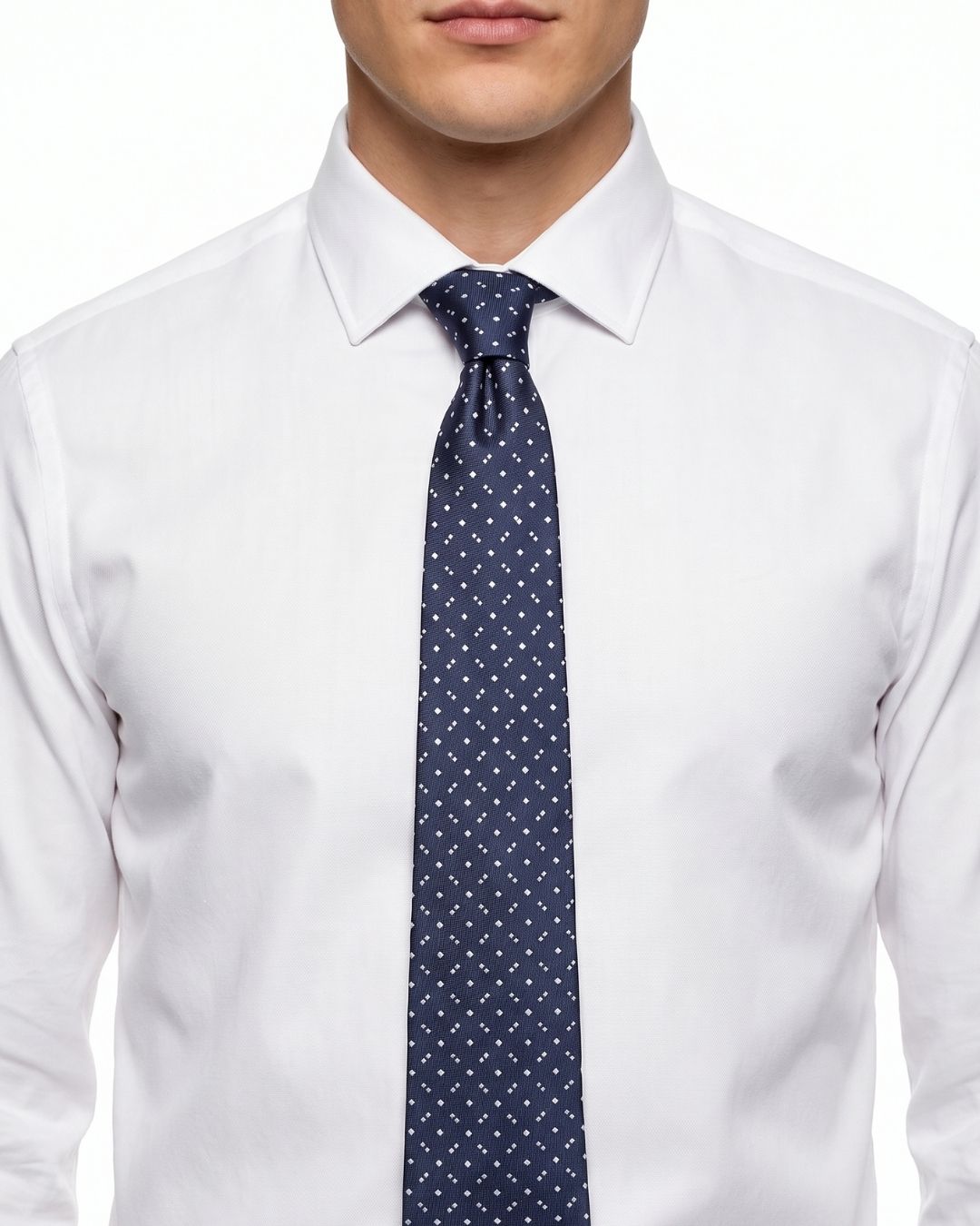 ARMANI COLLEZIONI Armani Collezione Mens Navy Blue / White Diamond Dot Neck Tie