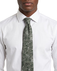 ARMANI COLLEZIONI Armani Collezioni Mens Sage Green Floral Silk Neck Tie