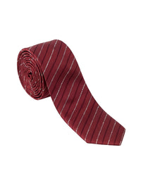 ARMANI COLLEZIONI Armani Collezioni Mens Burgundy / Gray Diagonal Stripe Silk Neck Tie