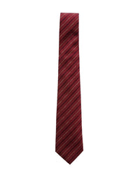 ARMANI COLLEZIONI Armani Collezioni Mens Burgundy / Gray Diagonal Stripe Silk Neck Tie