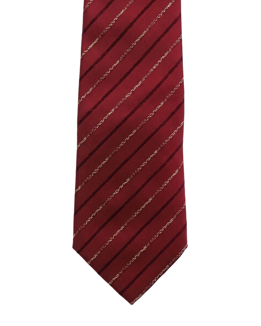 ARMANI COLLEZIONI Armani Collezioni Mens Burgundy / Gray Diagonal Stripe Silk Neck Tie