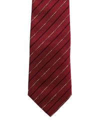 ARMANI COLLEZIONI Armani Collezioni Mens Burgundy / Gray Diagonal Stripe Silk Neck Tie