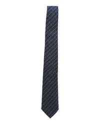 ARMANI COLLEZIONI Armani Collezione Mens Navy Blue / Gray Zigzag Geometric Neck Tie