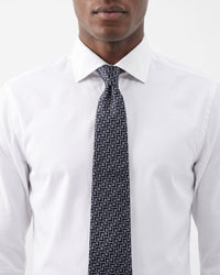 ARMANI COLLEZIONI Armani Collezione Mens Navy Blue / Gray Zigzag Geometric Neck Tie
