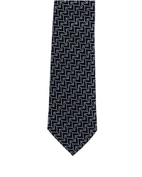 ARMANI COLLEZIONI Armani Collezione Mens Navy Blue / Gray Zigzag Geometric Neck Tie