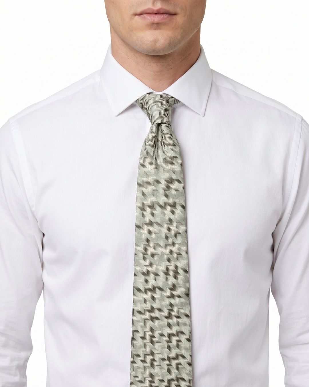 ARMANI COLLEZIONI Armani Collezione Mens Light Gray / Gray Houndstooth Neck Tie