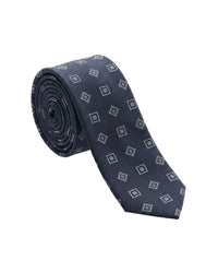 ARMANI COLLEZIONI Armani Collezione Mens Navy Blue / Gray Square Diamond Neck Tie