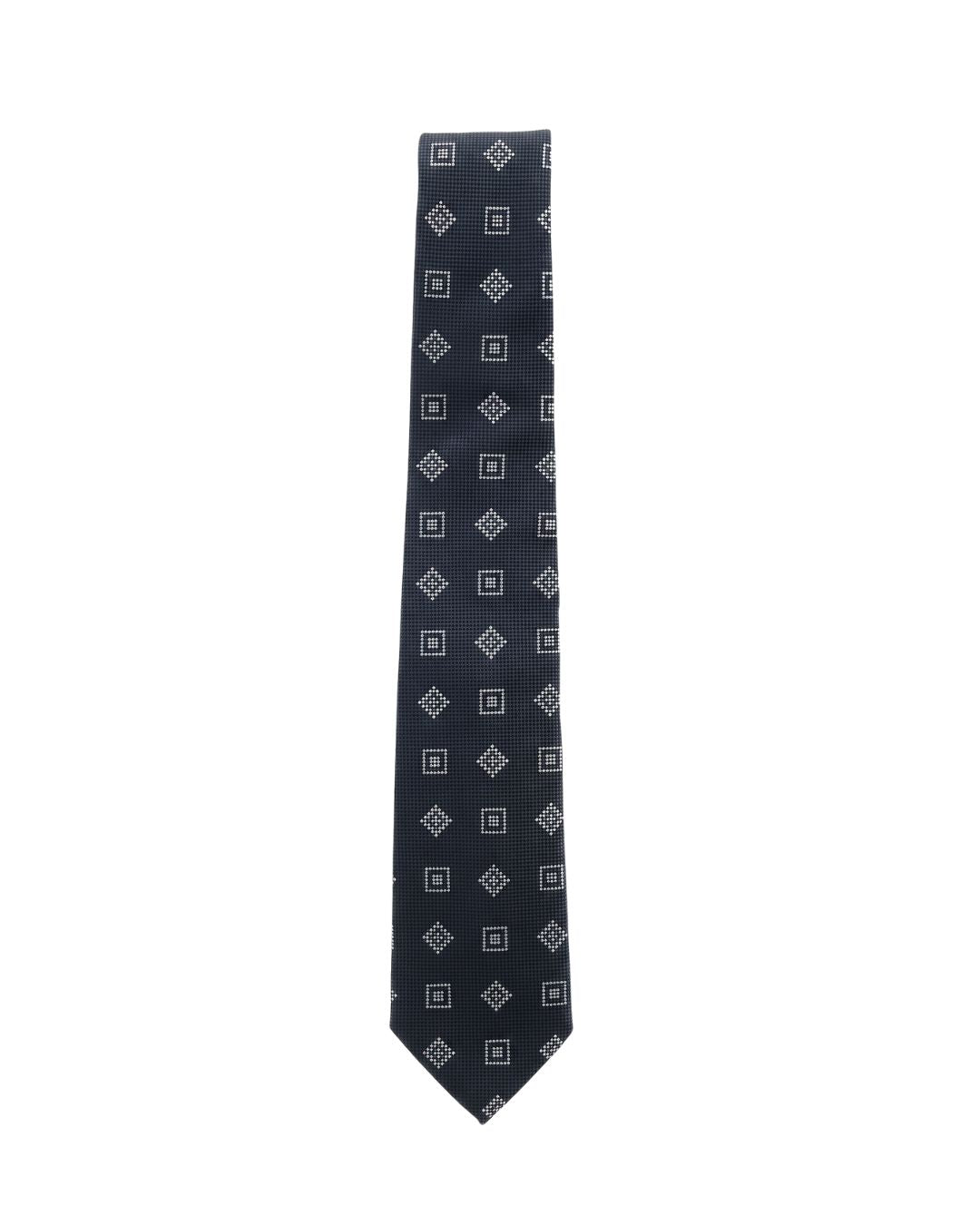 ARMANI COLLEZIONI Armani Collezione Mens Navy Blue / Gray Square Diamond Neck Tie