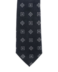 ARMANI COLLEZIONI Armani Collezione Mens Navy Blue / Gray Square Diamond Neck Tie