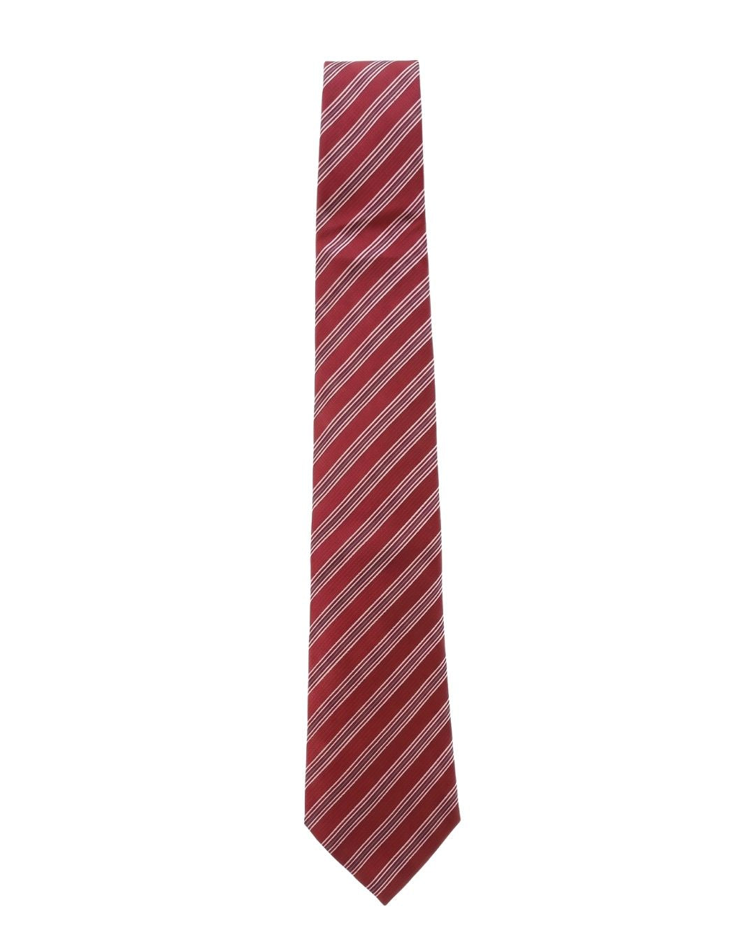 ARMANI COLLEZIONI Armani Collezione Mens Red / White / Gray Diagonal Stripe Neck Tie