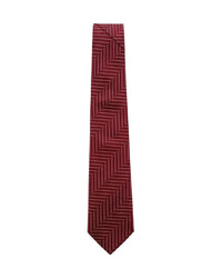 Armani Collezioni Mens Burgundy Chevron Silk Neck Tie