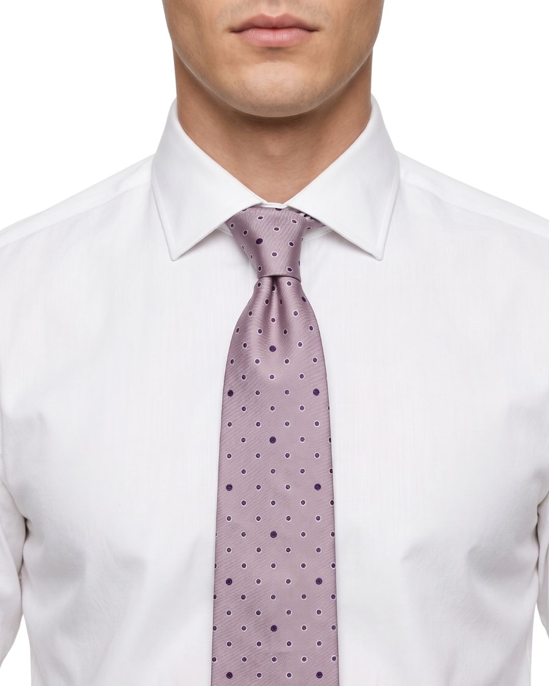 ARMANI COLLEZIONI Armani Collezioni Mens Lavender / Black Polka Dot Silk Neck Tie
