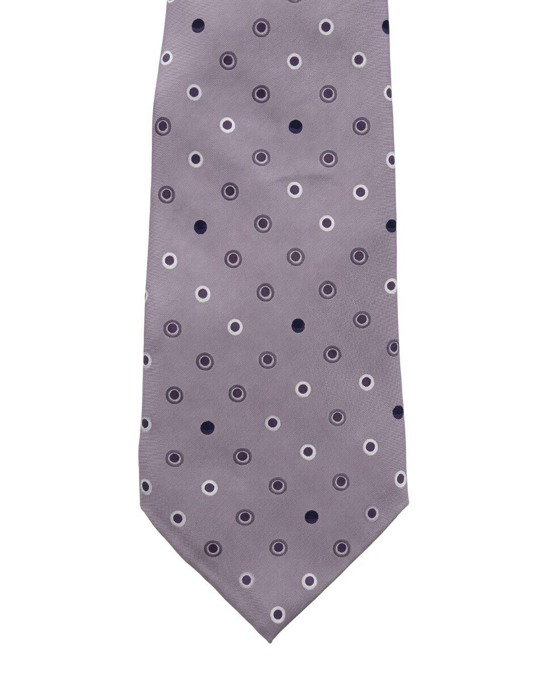 ARMANI COLLEZIONI Armani Collezioni Mens Lavender / Black Polka Dot Silk Neck Tie