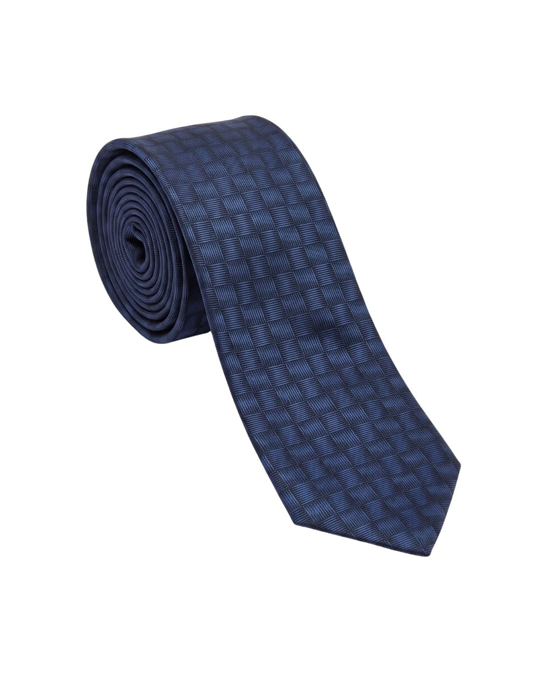 ARMANI COLLEZIONI Armani Collezione Mens Navy Blue / Blue Tonal Grid Neck Tie